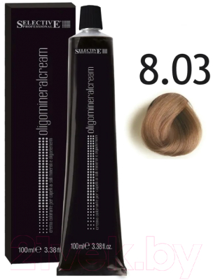 Крем-краска для волос Selective Professional Oligomineral Cream 8.03 / 86803 (100мл, светлый блондин золотистый)