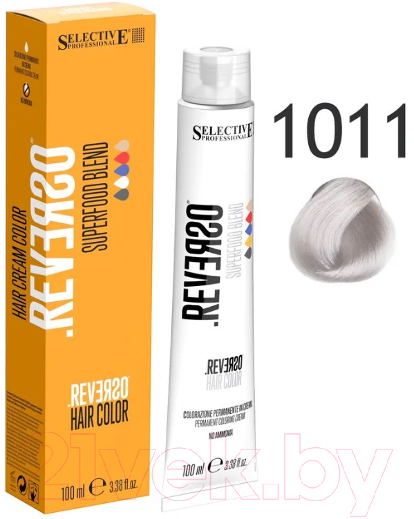 Крем-краска для волос Selective Professional Reverso Superfood 1011 / 891011 (100мл, блондин ультра пепельный)