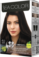 Крем-краска для волос Sea Color Hair Dye Kit тон 4.0 (каштан) - 