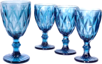 Набор бокалов South Glass Ромб 198 мл / SR-00816DLINBLUE (4шт, синий) - 
