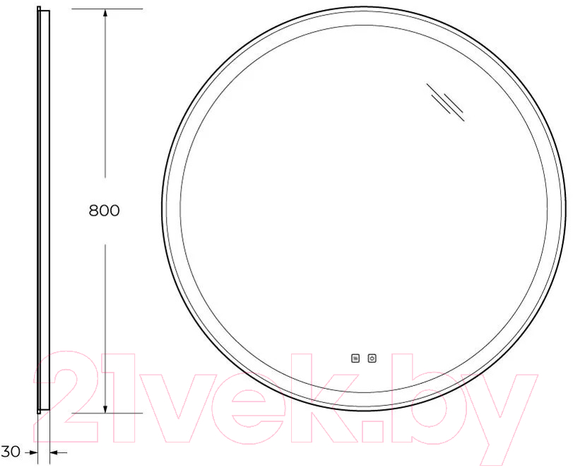 Зеркало BelBagno SPC-RNG-800-LED-TCH-SND