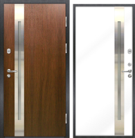 Входная дверь Nord Doors 70 98x206 правая частично остекленная (каштан/RAL 9003 муар) - 