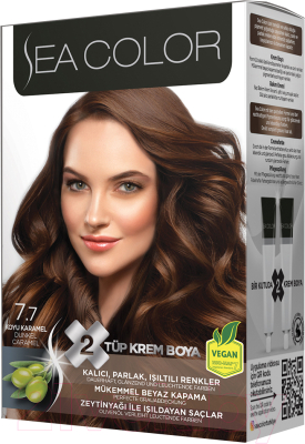 Крем-краска для волос Sea Color Hair Dye Kit тон 7.7 (темная карамель)