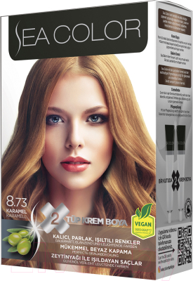 Крем-краска для волос Sea Color Hair Dye Kit тон 8.73 (карамель)