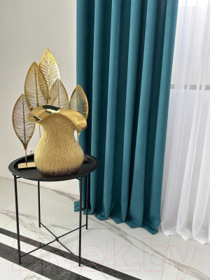 Изображение товара Комплект штор Модный текстиль Канвас 03L / 112MTKANVASMO2-5 (260x180, 2шт, бирюзовый)