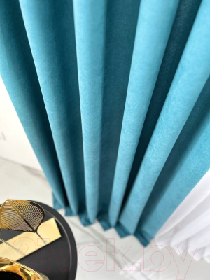 Изображение товара Комплект штор Модный текстиль Канвас 06L / 112MTKANVASMO2-5 (260x180, 2шт, бирюзовый)