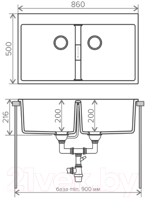 Мойка кухонная Tolero TL-862 (серый)