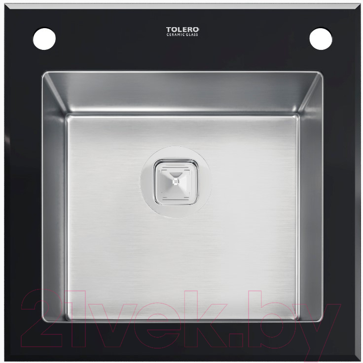 Мойка кухонная Tolero TG-500 (черное стекло)