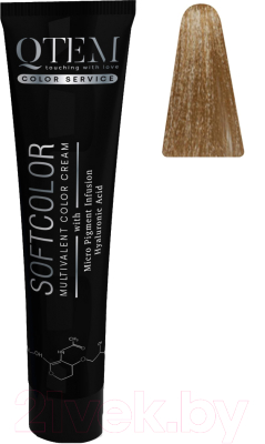 Крем-краска для волос Qtem Softcolor Multivalent Color Cream 8.9 (100мл, табачный светлый блондин)