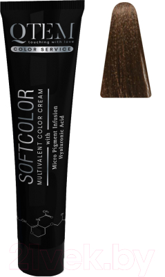 Крем-краска для волос Qtem Softcolor Multivalent Color Cream 5.97 (100мл, табачный песочный светлый каштан)