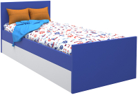 Односпальная кровать детская МДК Феникс 80x160 / Ф1-160-С (синий) - 