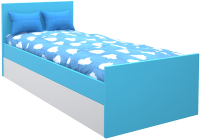 Односпальная кровать детская МДК Феникс 80x160 / Ф1-160-Г (голубой) - 