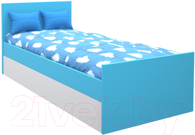 Односпальная кровать детская МДК Феникс 80x160 / Ф1-160-Г (голубой)