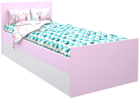 Односпальная кровать детская МДК Феникс 80x160 / Ф1-160-СР (светло-розовый) - 