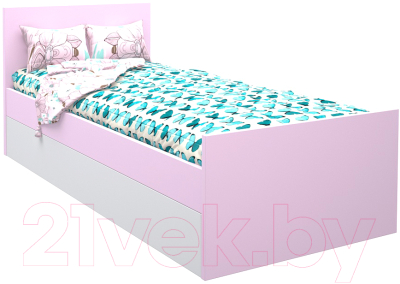 Односпальная кровать детская МДК Феникс 80x160 / Ф1-160-СР (светло-розовый)