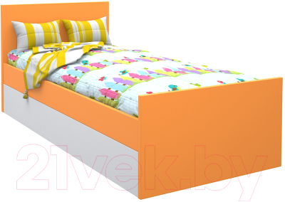 Односпальная кровать детская МДК Феникс 80x160 / Ф1-160-О (оранжевый)
