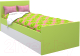 Односпальная кровать детская МДК Феникс 80x160 / Ф1-160-Л (лайм) - 