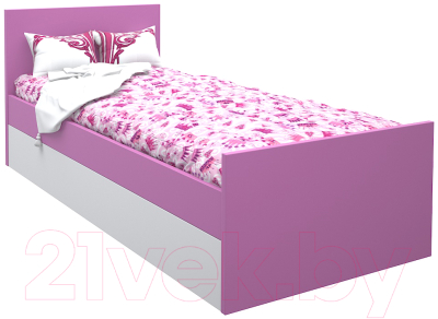 Односпальная кровать детская МДК Феникс 80x160 / Ф1-160-Р (розовый)
