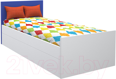 Односпальная кровать детская МДК Феникс с изголовьем 80x160 / Ф2-160-С (синий)