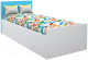 Односпальная кровать детская МДК Феникс с изголовьем 80x160 / Ф2-160-Г (голубой) - 