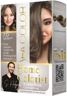 Крем-краска для волос Sea Color Home Colorist Hair Dye Kit тон 7.0 (песчаная буря)