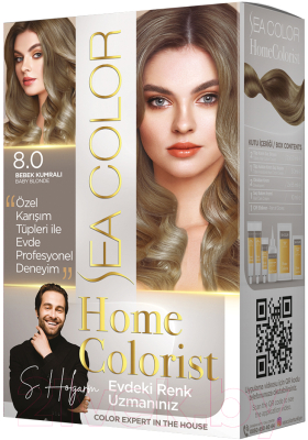Крем-краска для волос Sea Color Home Colorist Hair Dye Kit тон 8.0 (малышка блонди)