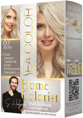 Крем-краска для волос Sea Color Home Colorist Hair Dye Kit тон 0.1 (жемчужный порошок)