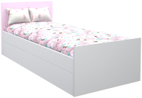 Односпальная кровать детская МДК Феникс с изголовьем 80x160 / Ф2-160-СР (светло-розовый) - 