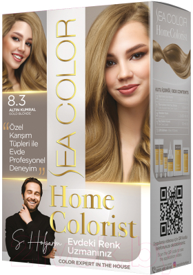 Крем-краска для волос Sea Color Home Colorist Hair Dye Kit тон 8.3 (золотой блондин)