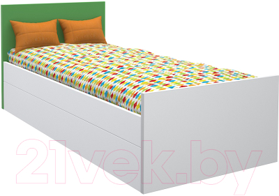 Односпальная кровать детская МДК Феникс с изголовьем 80x160 / Ф2-160-З (зеленый)