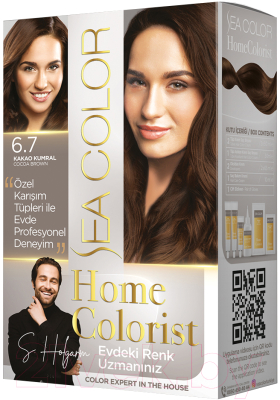 Крем-краска для волос Sea Color Home Colorist Hair Dye Kit тон 6.7 (какао коричневый)