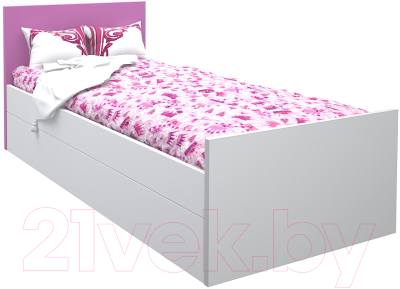 Односпальная кровать детская МДК Феникс с изголовьем 80x160 / Ф2-160-Р (розовый)