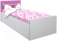 Односпальная кровать детская МДК Феникс с изголовьем 80x160 / Ф2-160-Р (розовый) - 