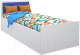 Односпальная кровать детская МДК Феникс с мягким изголовьем 80x160 / Ф3-160-С (синий) - 
