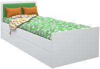 Односпальная кровать детская МДК Феникс с мягким изголовьем 80x160 / Ф3-160-З (зеленый) - 