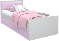 Односпальная кровать детская МДК Феникс с мягким изголовьем и ящиками 80x160 / Ф4-160-СР (светло-розовый) - 