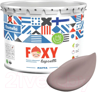 Краска Finntella Foxy Lapselli Matte Juhla / F-50-1-3-FL248 (2.7л)