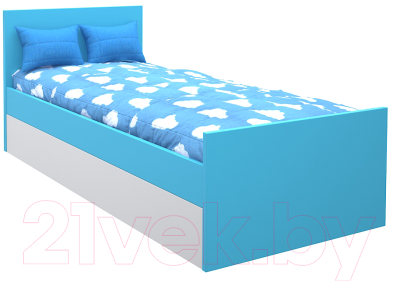 Односпальная кровать МДК Феникс 80x190 / Ф1-190-Г (голубой)