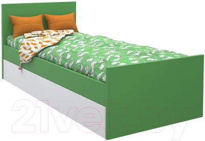Односпальная кровать МДК Феникс 80x190 / Ф1-190-З (зеленый)