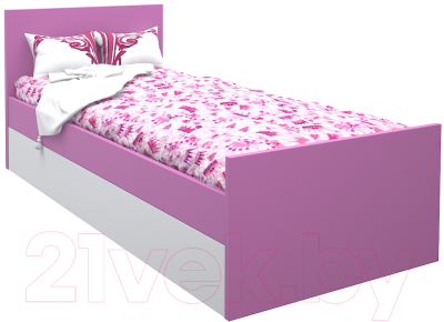 Односпальная кровать МДК Феникс 80x190 / Ф1-190-Р (розовый)