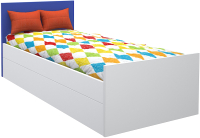 Односпальная кровать МДК Феникс с изголовьем 80x190 / Ф2-190-С (синий) - 