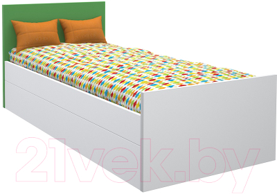Односпальная кровать МДК Феникс с изголовьем 80x190 / Ф2-190-З (зеленый)
