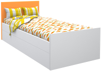 Односпальная кровать МДК Феникс с изголовьем 80x190 / Ф2-190-О (оранжевый) - 