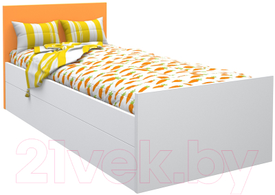 Односпальная кровать МДК Феникс с изголовьем 80x190 / Ф2-190-О (оранжевый)