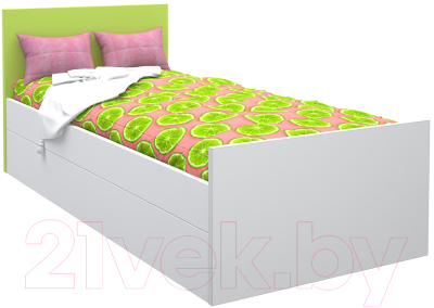 Односпальная кровать МДК Феникс с изголовьем 80x190 / Ф2-190-Л (лайм)