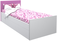 Односпальная кровать МДК Феникс с изголовьем 80x190 / Ф2-190-Р (розовый) - 