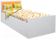 Односпальная кровать МДК Феникс с мягким изголовьем 80x190 / Ф3-190-О (оранжевый) - 