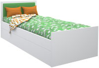 Односпальная кровать МДК Феникс с мягким изголовьем 80x190 / Ф3-190-З (зеленый) - 