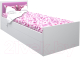 Односпальная кровать МДК Феникс с мягким изголовьем 80x190 / Ф3-190-Р (розовый) - 
