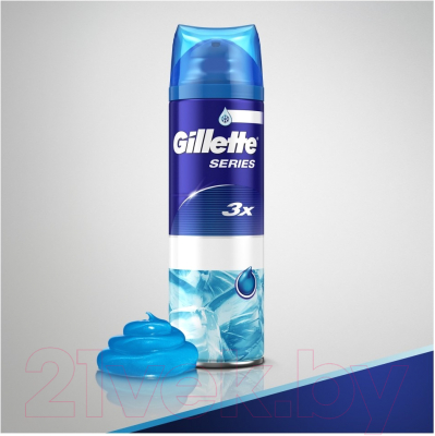 Гель для бритья Gillette Sensitive Cool Бережное охлаждение с ментолом (200мл)